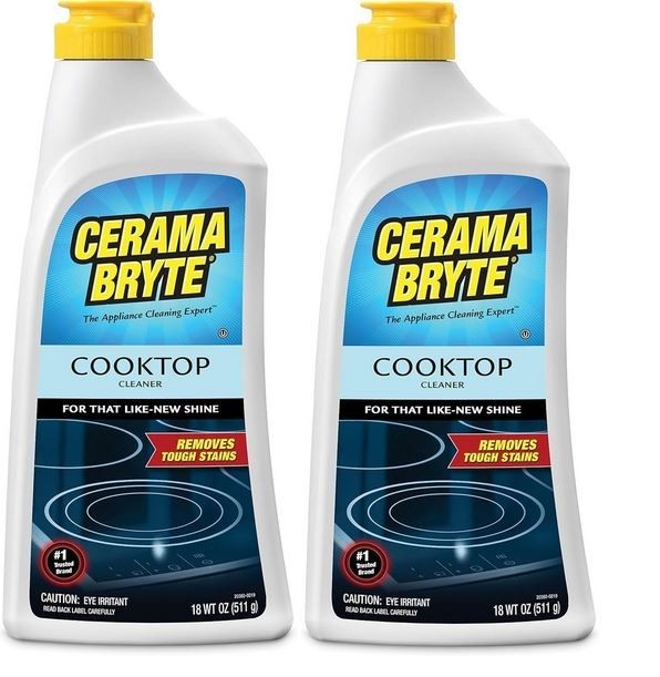 Cerama Bryte Removes Tough Stains Cooktop and Stove Top Cleaner for Glass 2 Pack