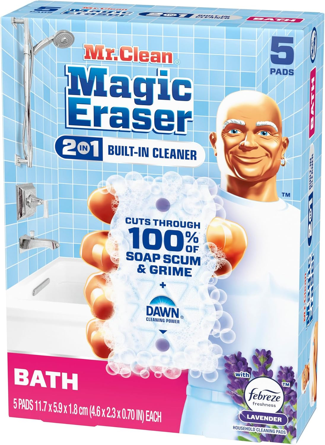 Magic Eraser Sponge, Bathroom Cleaner, Shower Cleaner, Tub Cleaner, Soap Scum Re