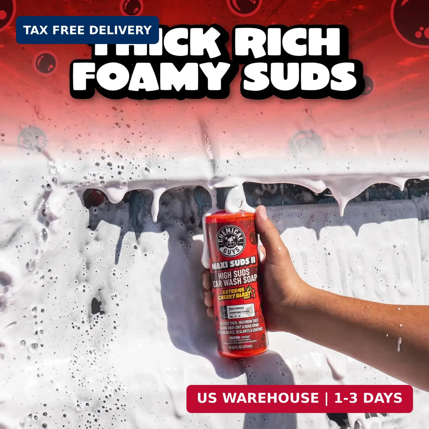 Chemical Guys, Maxi Suds II Car Wash Soap for Foam Cannons, Cherry, 64 oz | High