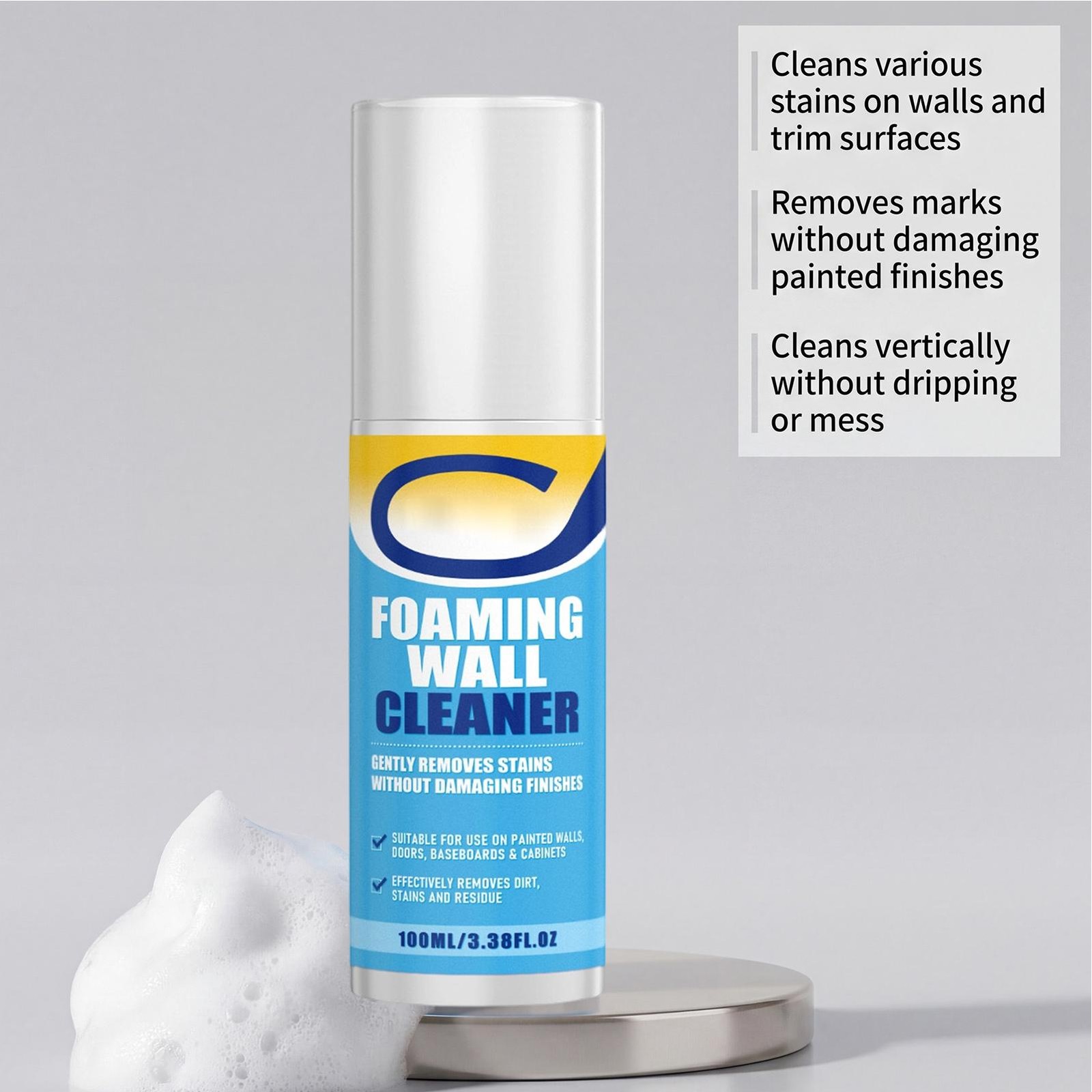 Foaming Wall Cleaner 100ml Stain Foam Spray Heavy Duty Kitchen Degreaser