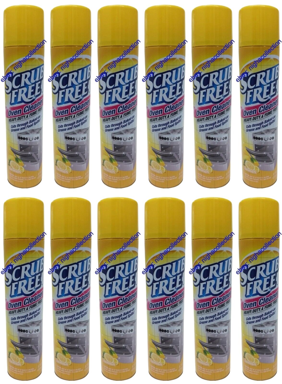 12 X Scrub Free Oven Cleaner Heavy Duty & Fume Free Cuts Through Baked On 9.7 oz