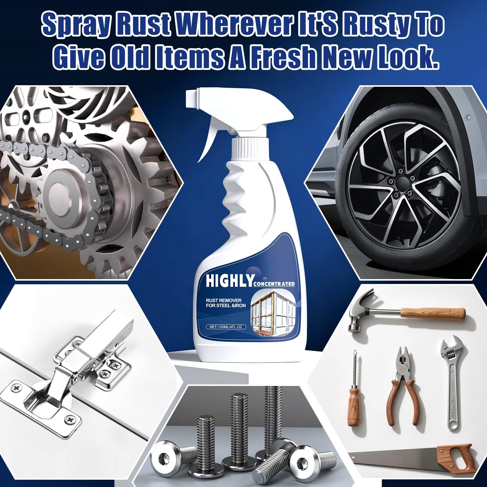 Powerful Rust Remover Spray for Metal & Stainless Steel Cleaner – 2PCS, Fast Act
