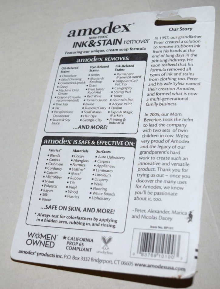 Amodex Ink & Stain Remover 1oz Bottle NEW