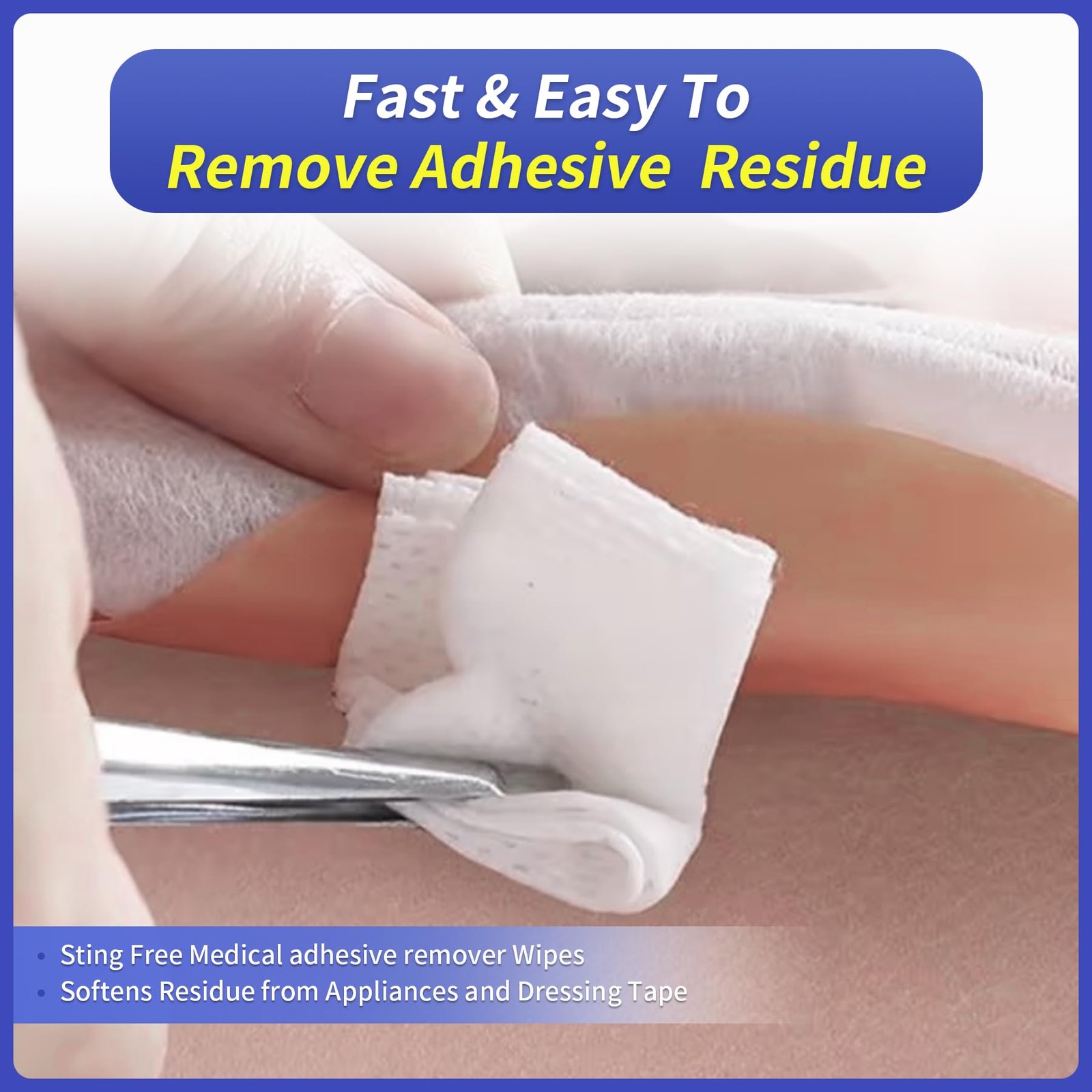Adhesive Remover Wipes, XL No-Sting & Gentle 36 Pack Adhesive Remover for Skin