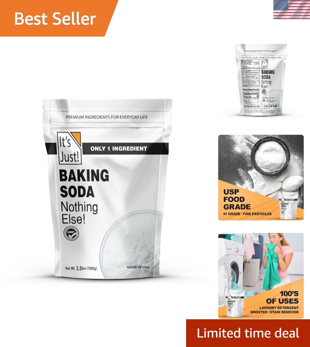 Gourmet Baking Soda – Food Grade & Non-GMO, 56 Oz for Culinary Excellence