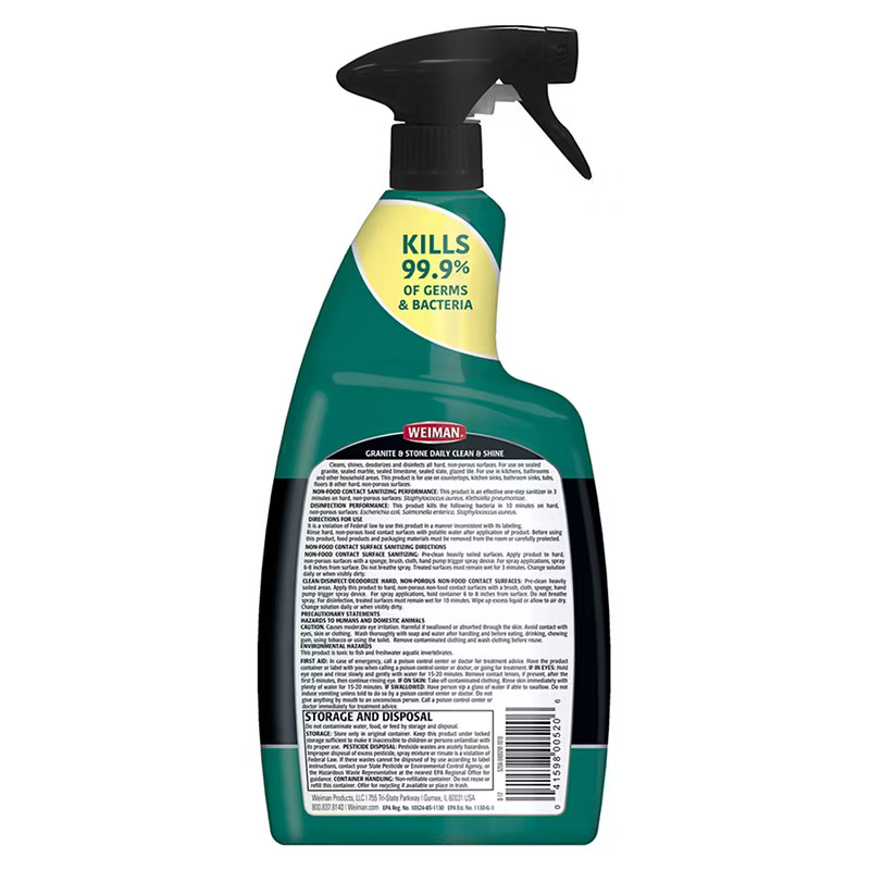 Weiman Granite & Stone Cleaner Streak-Free Shine 2 Pack x 32 Oz Quartz Marble