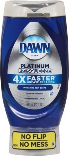 4 Dawn Ultra 12.2 Oz / 366 ml Platinum EZ Squeeze Rain Scent Dishwashing Liquid