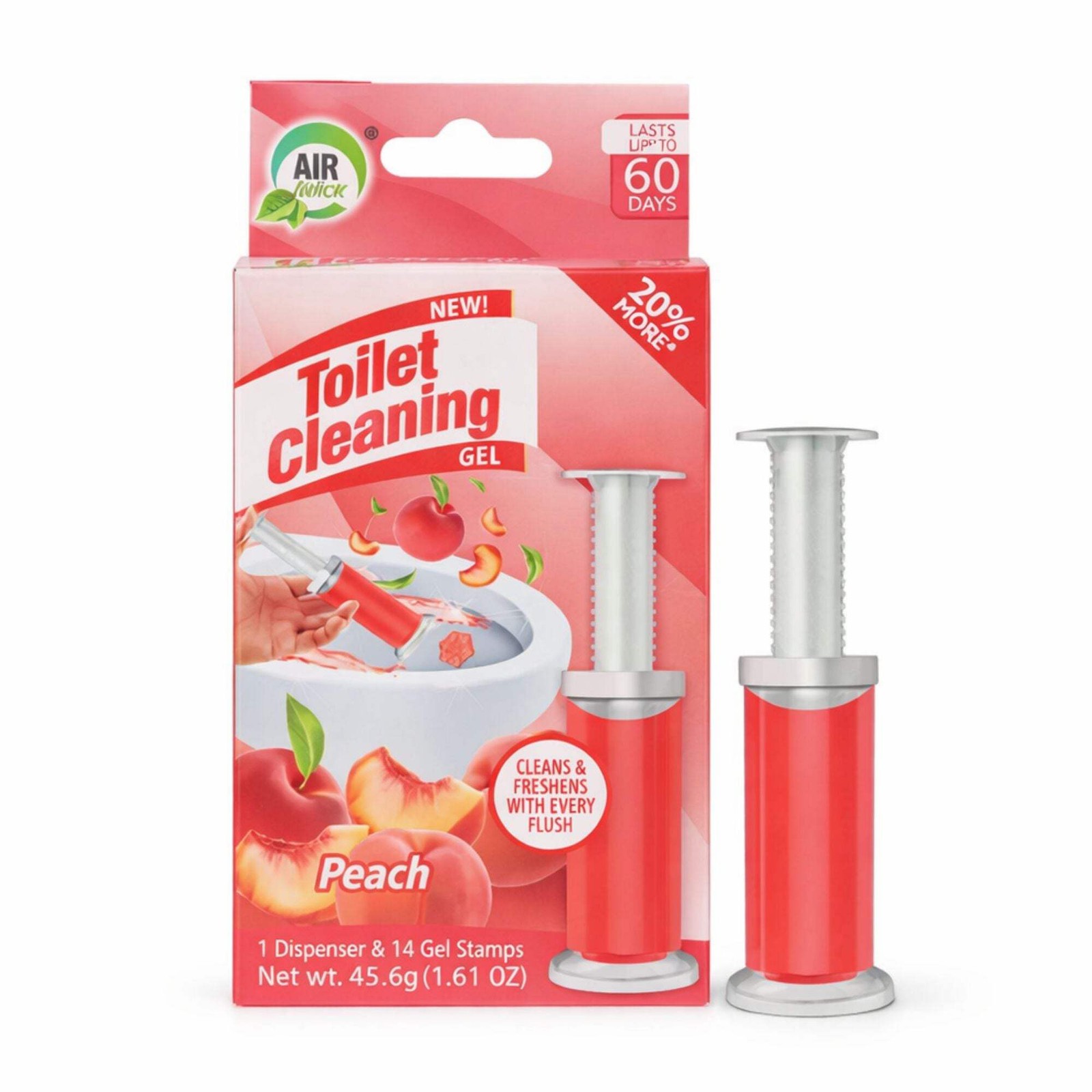 Air Fusion Peach Scent Toilet Cleaning Gel 14 Stamps 1.61oz 1 Pack