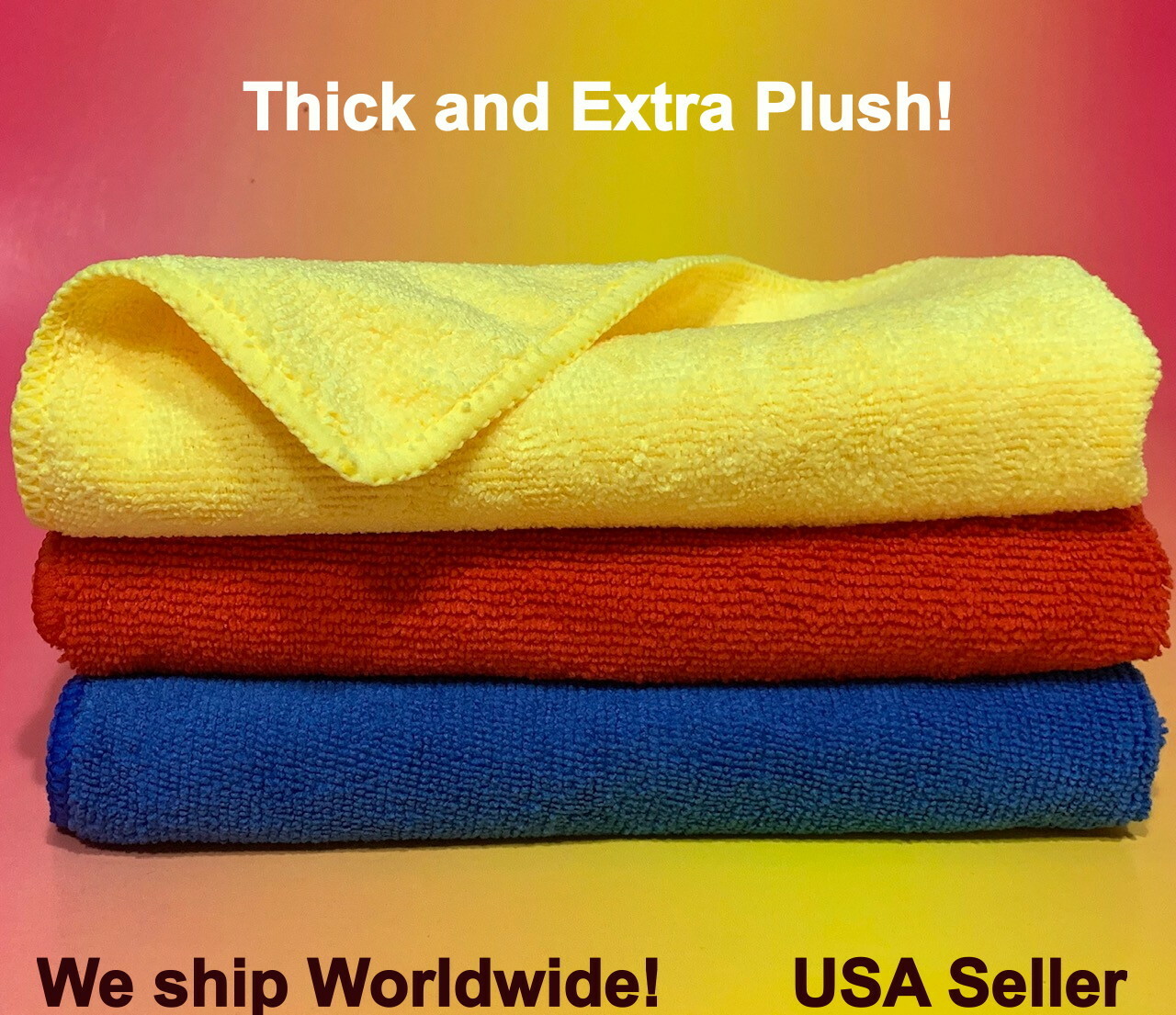 3 COLOR (16″X16″) MICROFIBER TOWELS CLOTH: CLEANING DETAILING POLISHING KITCHEN