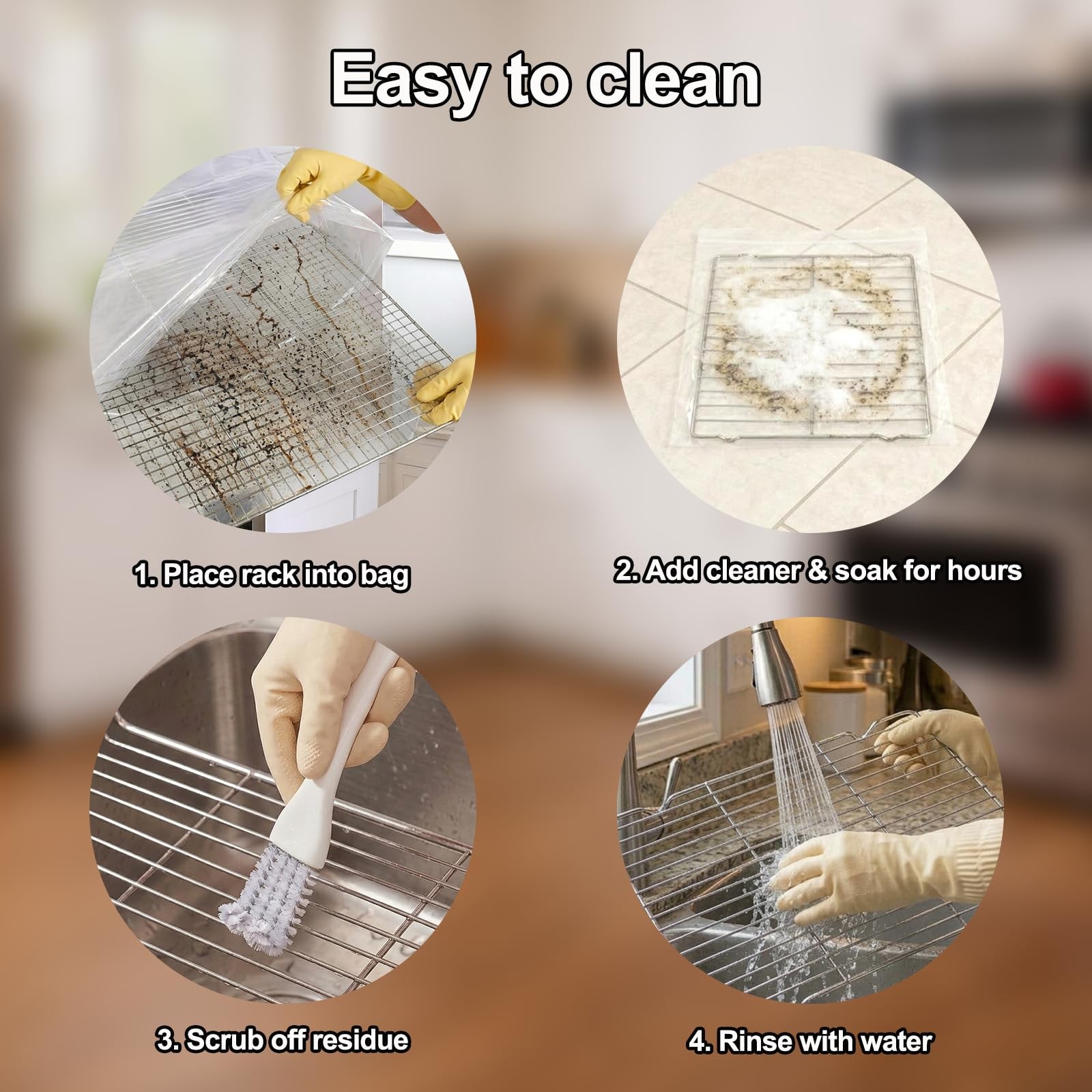 12 Pack Oven Rack Cleaning Bags, Large Sizes (23.62*35.43 in/19.69*27.56 in),…