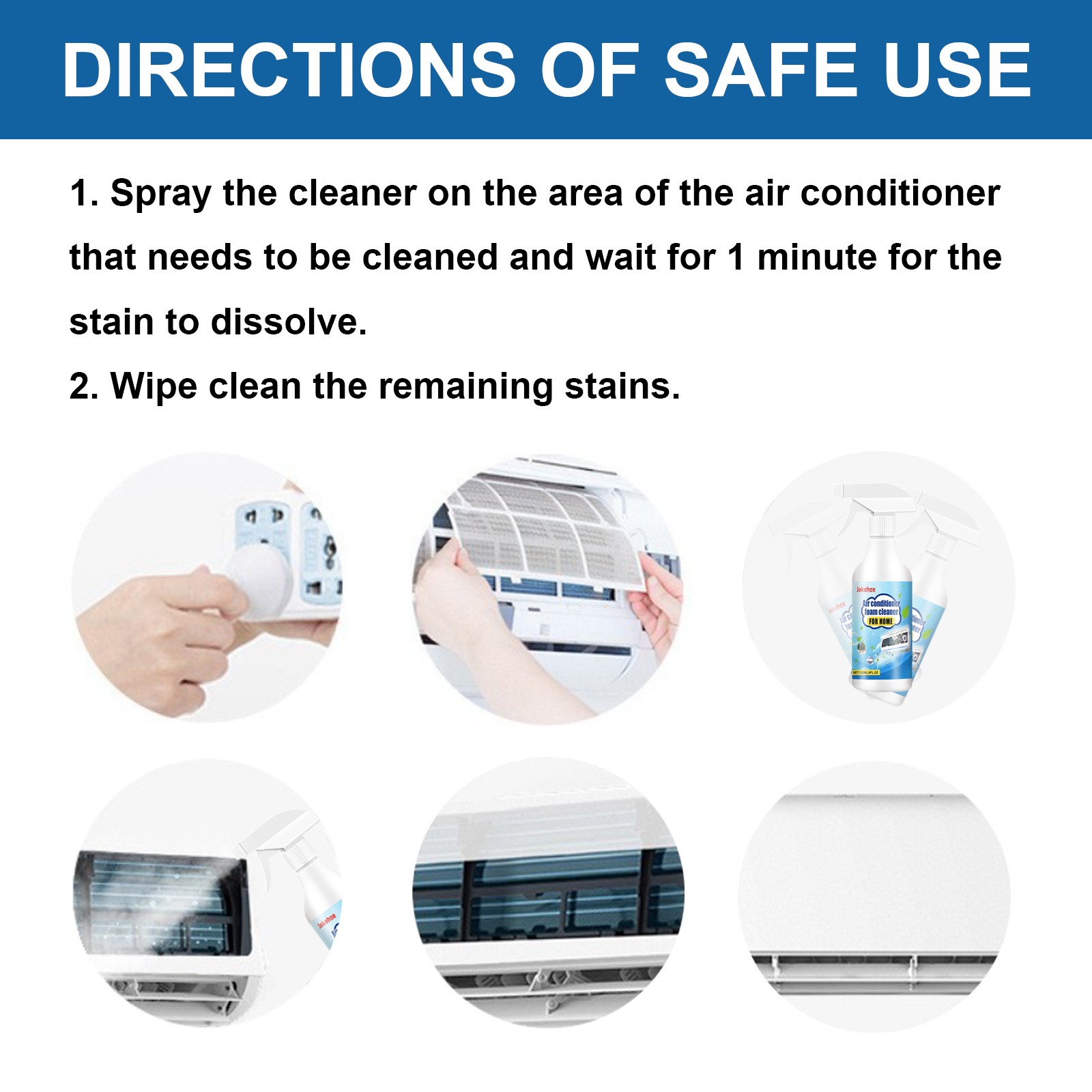 Air Conditioner Cleaner Foam Spray Deep Cleaning Deodorizing for Home AC