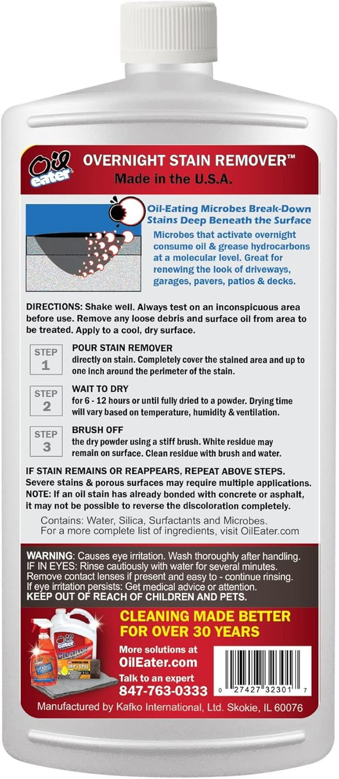 Overnight Stain Remover for Cleaning Oil Stains on Concrete, Driveway, Pavers &