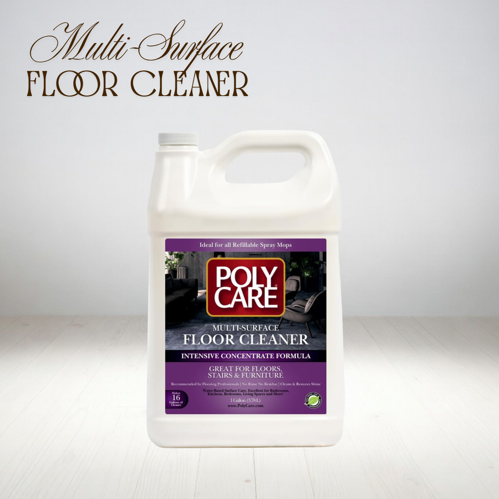 PolyCare Multi-Surface Floor Cleaner 1 Gallon Intensive Concentrate Makes 16 Gal