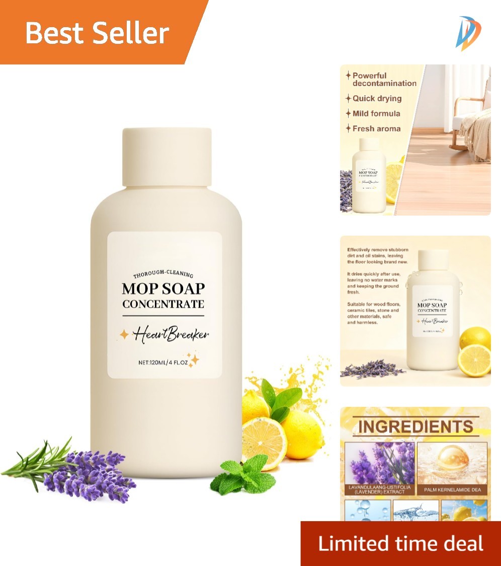 No-Rinse Concentrated Floor Cleaner – Scented Lemon & Chamomile 120ML