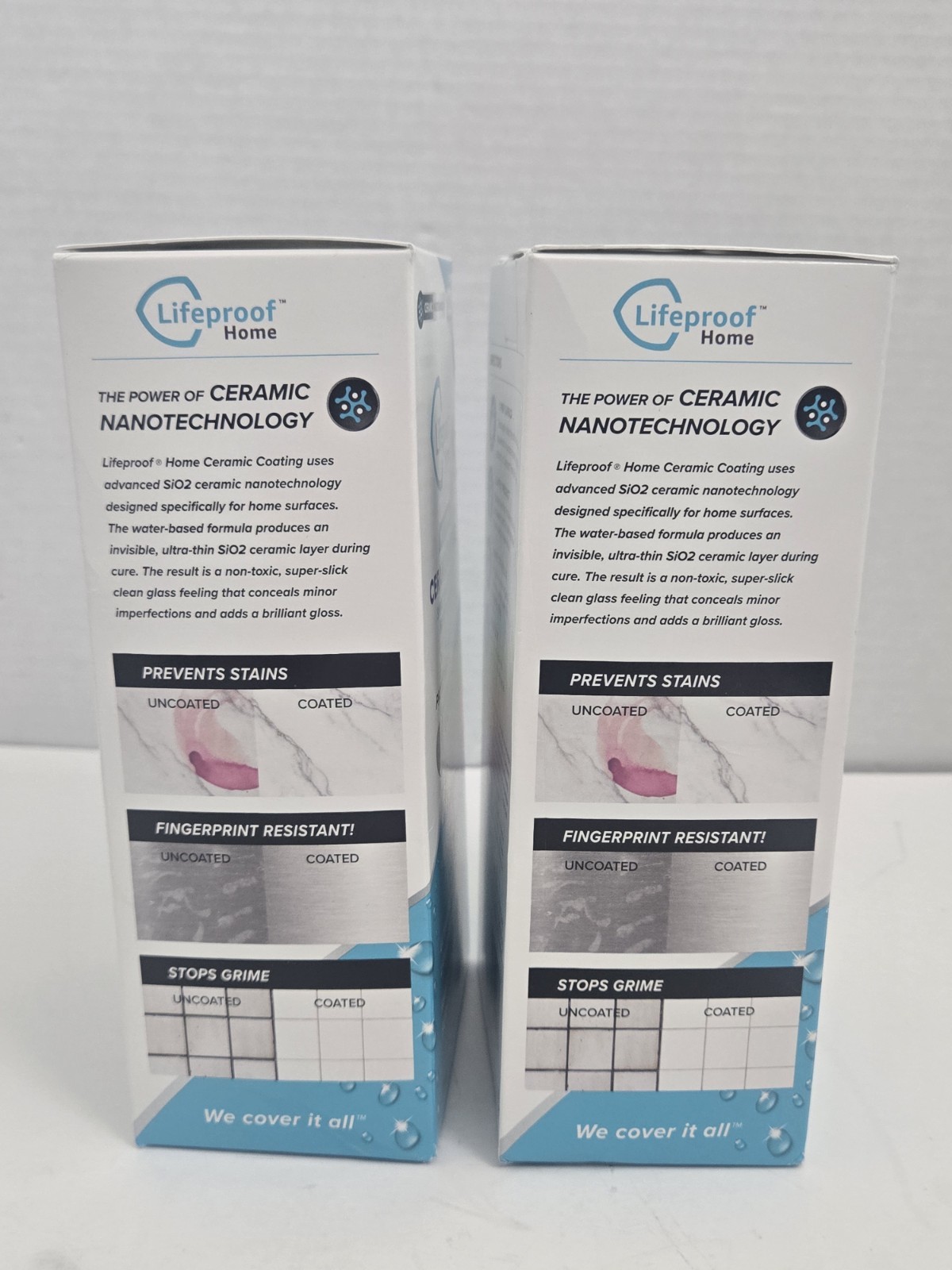 Lifeproof Home MULTI SURFACE CERAMIC COATING Spray 8oz with Towel x2 Lot