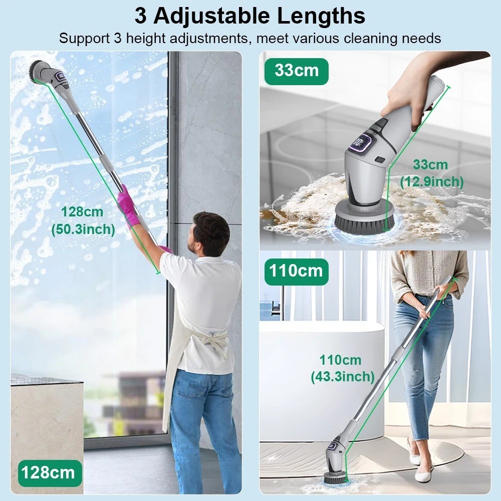 Electric Spin Scrubber Wireless Cleaning Brush Household Bathroom Cleaner 10in1