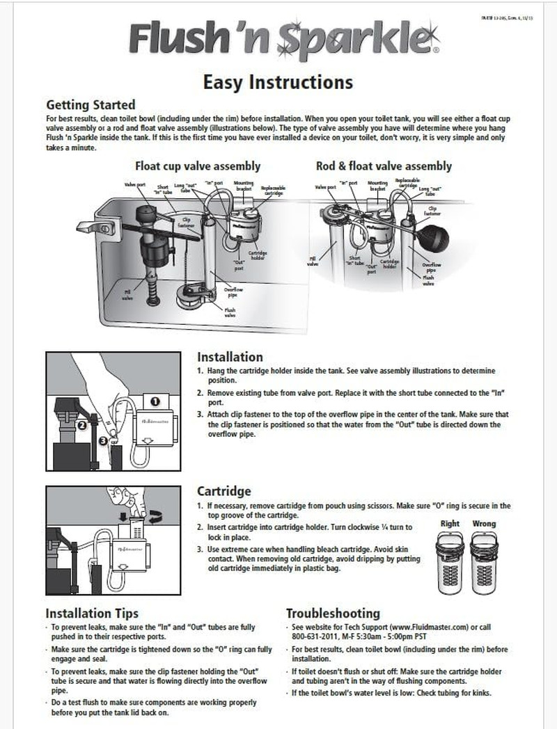 8302P8 Flush ‘n Sparkle Automatic Toilet Bowl Cleaning System Refills, Bleach…