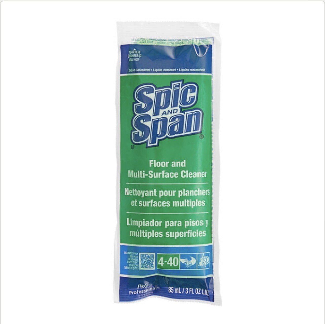 Spic and Span Floor & Multi-Surface Cleaner – 10 Packets 4-40 PGC02011 New