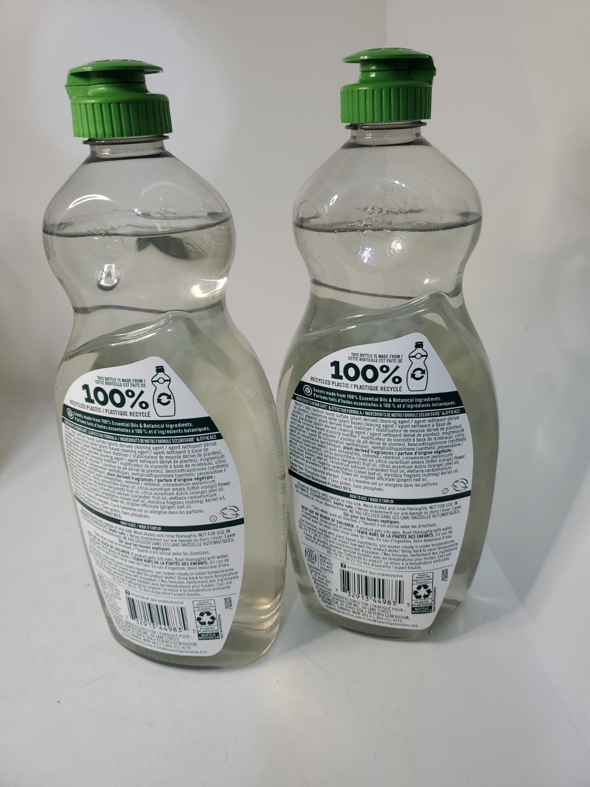 Seventh Generation Dish Soap Liquid Fresh Lime & Ginger Scent 19 Oz (2 bottles)
