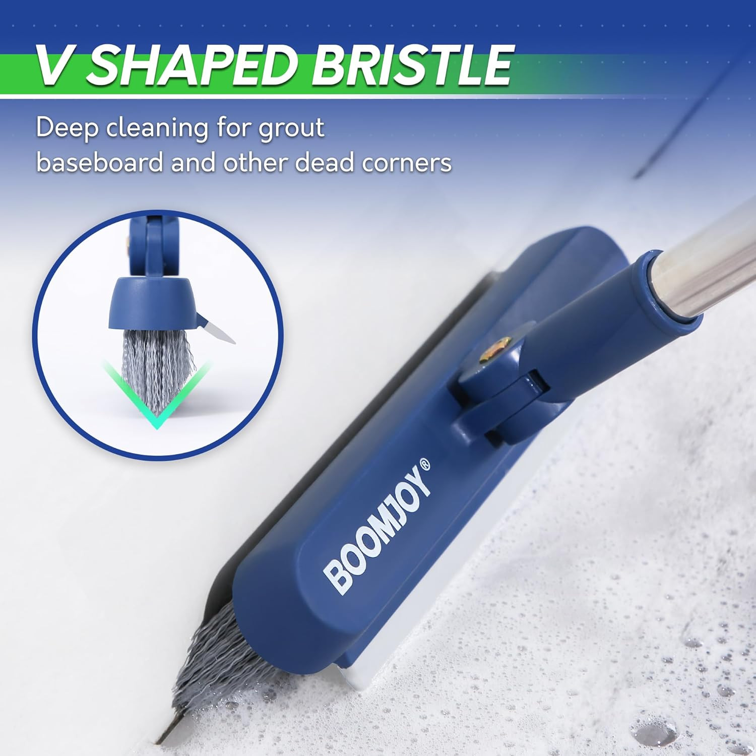 Grout Cleaning Brush V Shape Floor Scrub Brush Long Handle Crevice Set