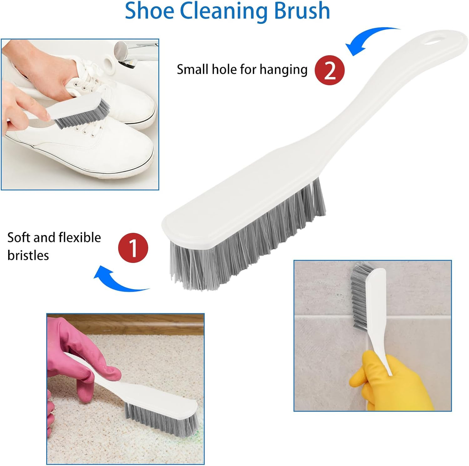 6 Pack Multipurpose Household Cleaning Set, Deep Cleaning Brush Set with Grip…