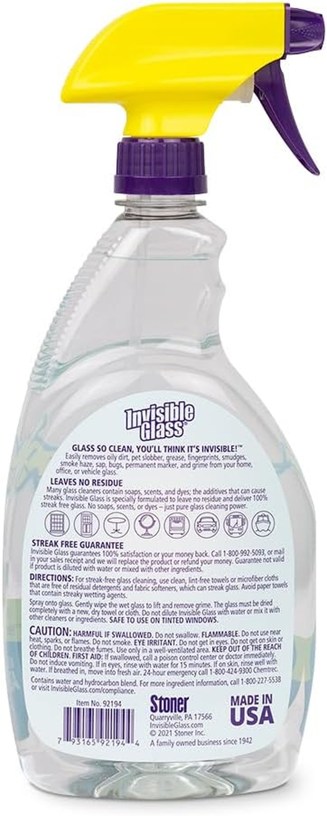 92194-4PK Premium Glass and Window Cleaner Spray – Cleans Glass, Windows