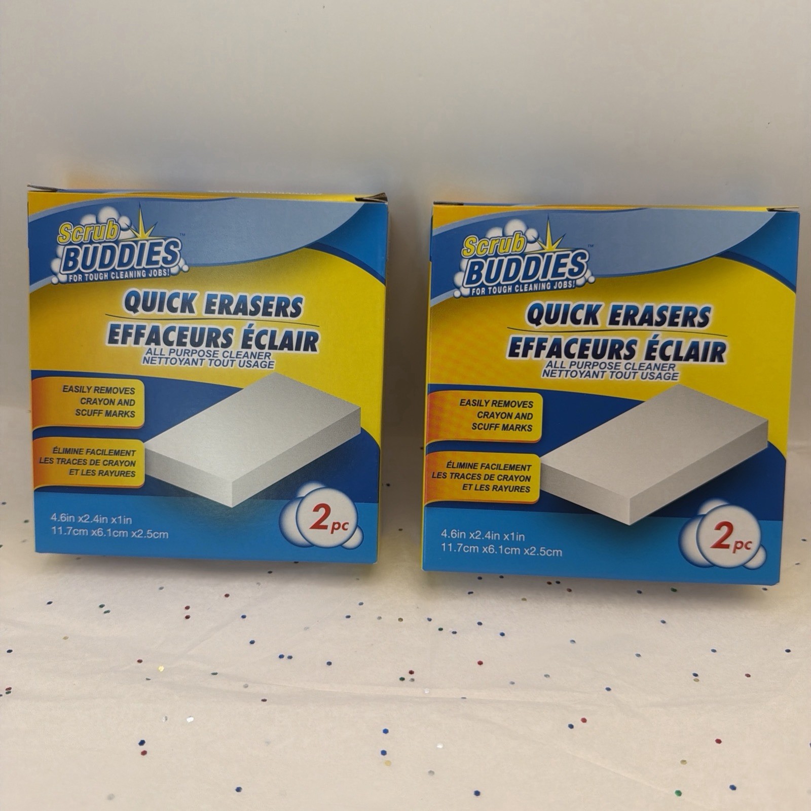 Scrub Buddies, Quick Erasers, All Purpose Cleaner, 2 box Set 4total, new Sponge