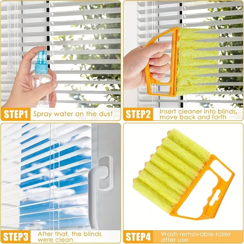 Blinds Cleaning Brush 7-Slot Duster for Window Blinds, Air Vent, Car & Home Dust