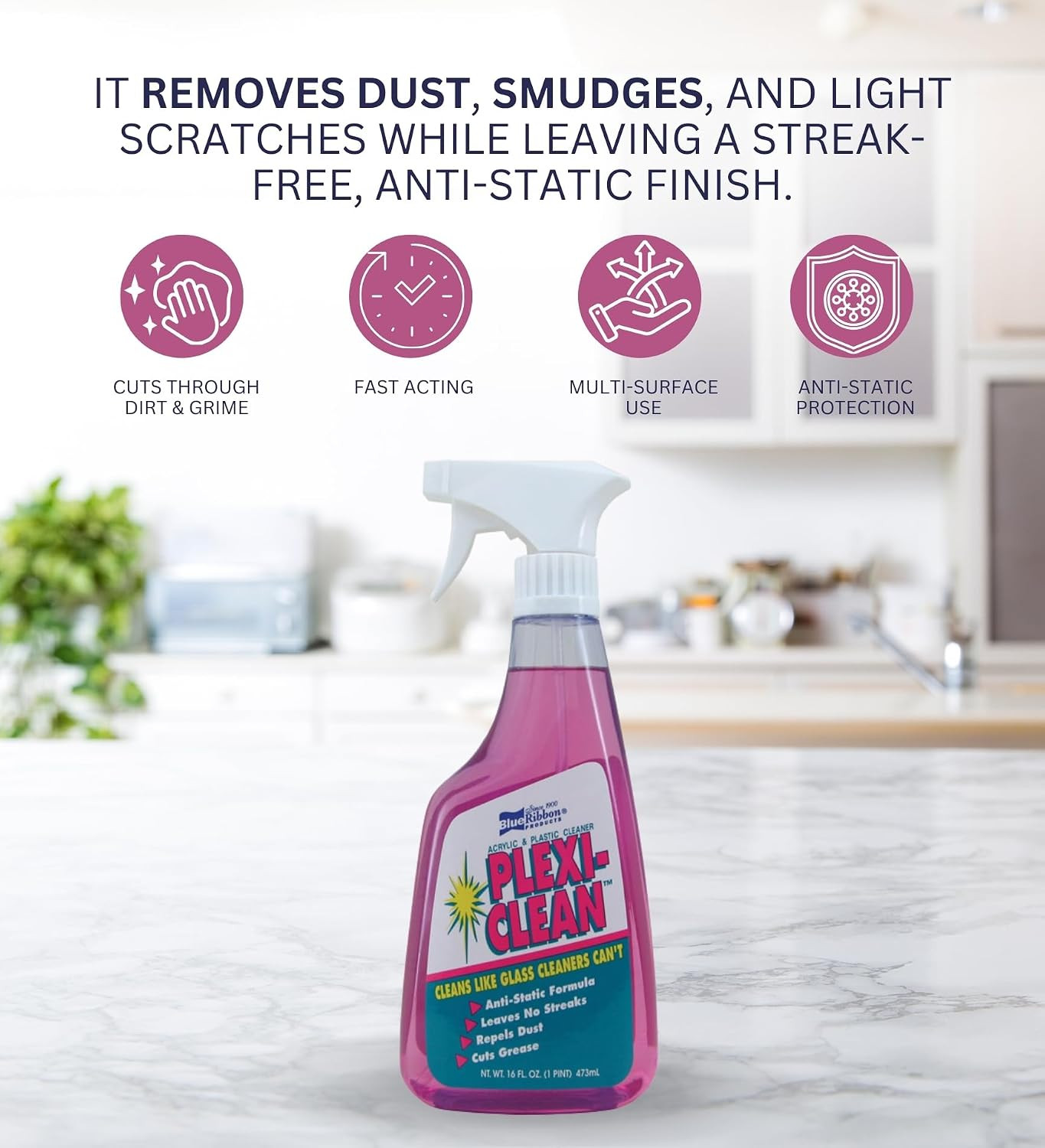 Plexi-Clean Acrylic and Plastic – Anti-Static Formula – Plexus Plastic Cleaner S