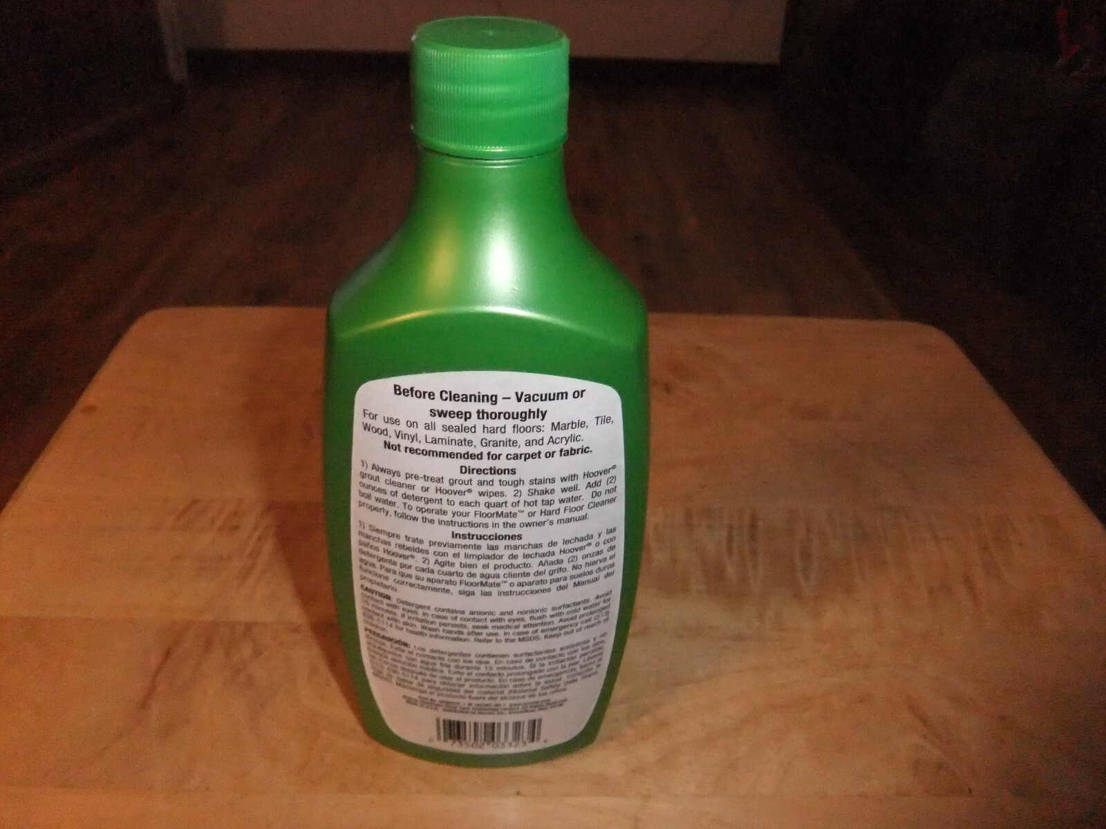 Hoover Hard Floor Cleaning Detergent Green Bottle 16 oz Discontinued Product NOS