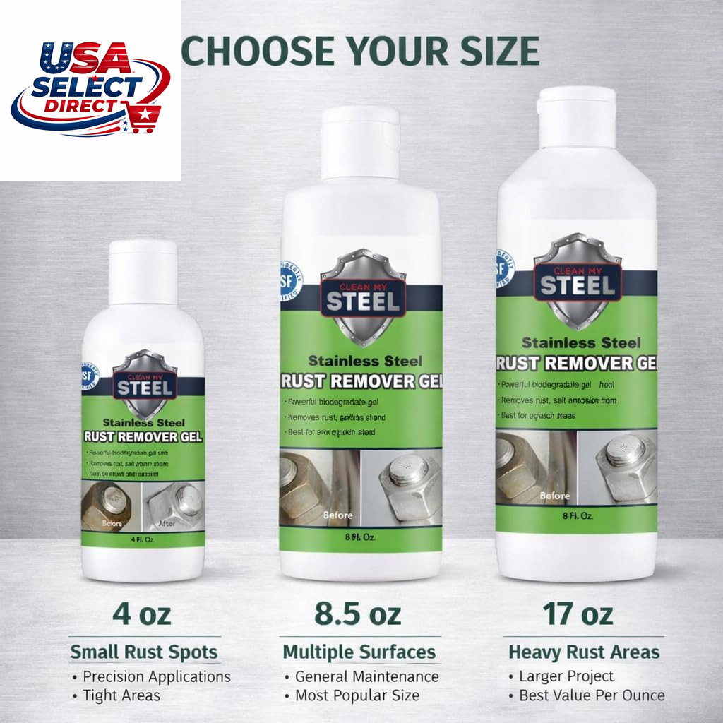Biodegradable Stainless Steel Rust Remover Gel – 3 Sizes Available