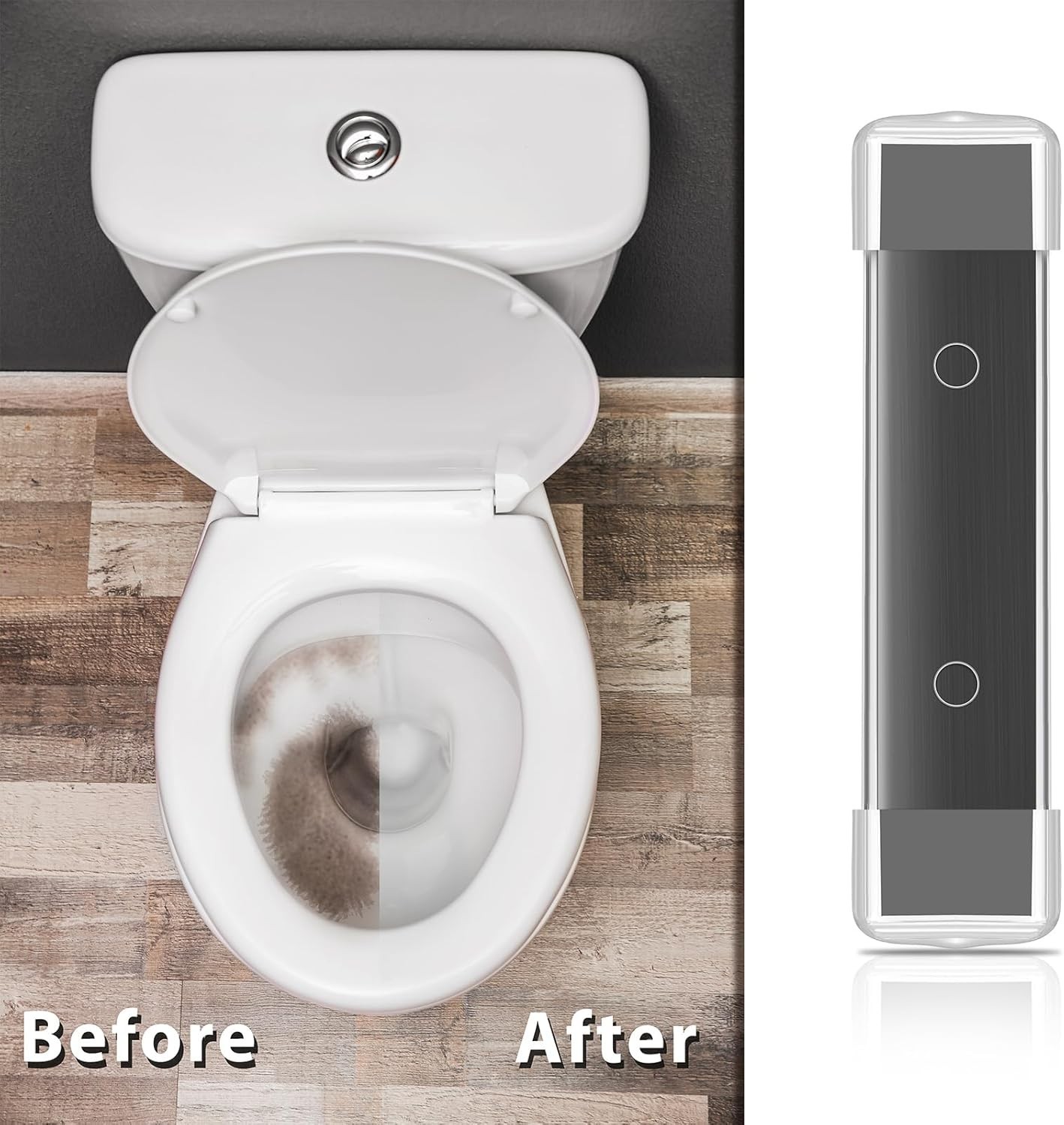 Dimsile 12 Pcs Magnetic Toilet Cleaner Black Toilet Cleaning Magnets Long Las