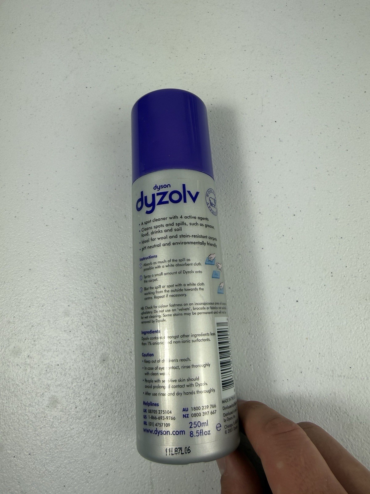 Dyson Dyzolv Spot Cleaner 8.5 oz Bottle For Carpets And Rugs