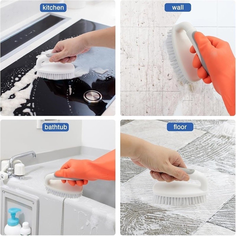 Heavy Duty Cleaning Brush Ergonomic Grip Non Slip Durable Bristles Easy Storage