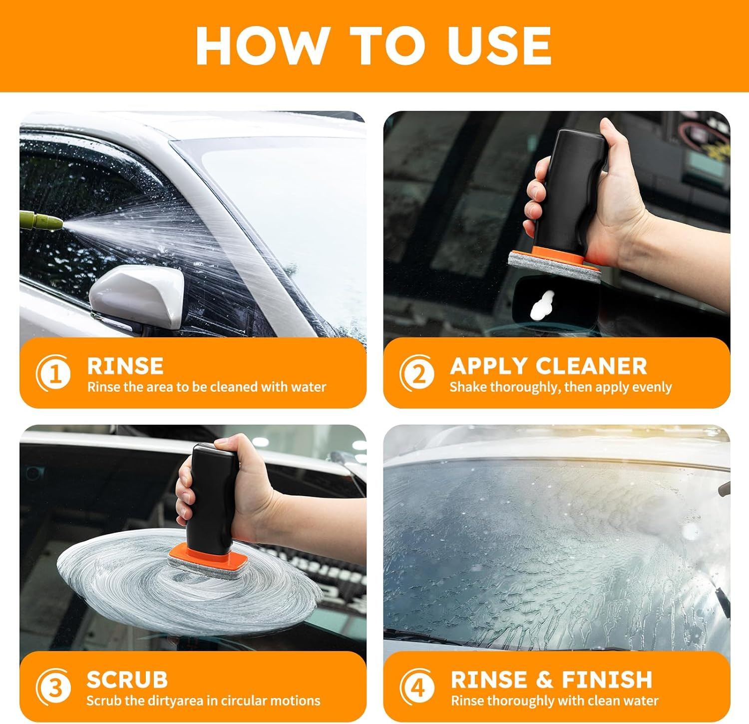 Glass Oil Film Remover for Car Windshield, Handheld Roll-On Glass Emulsion Clean