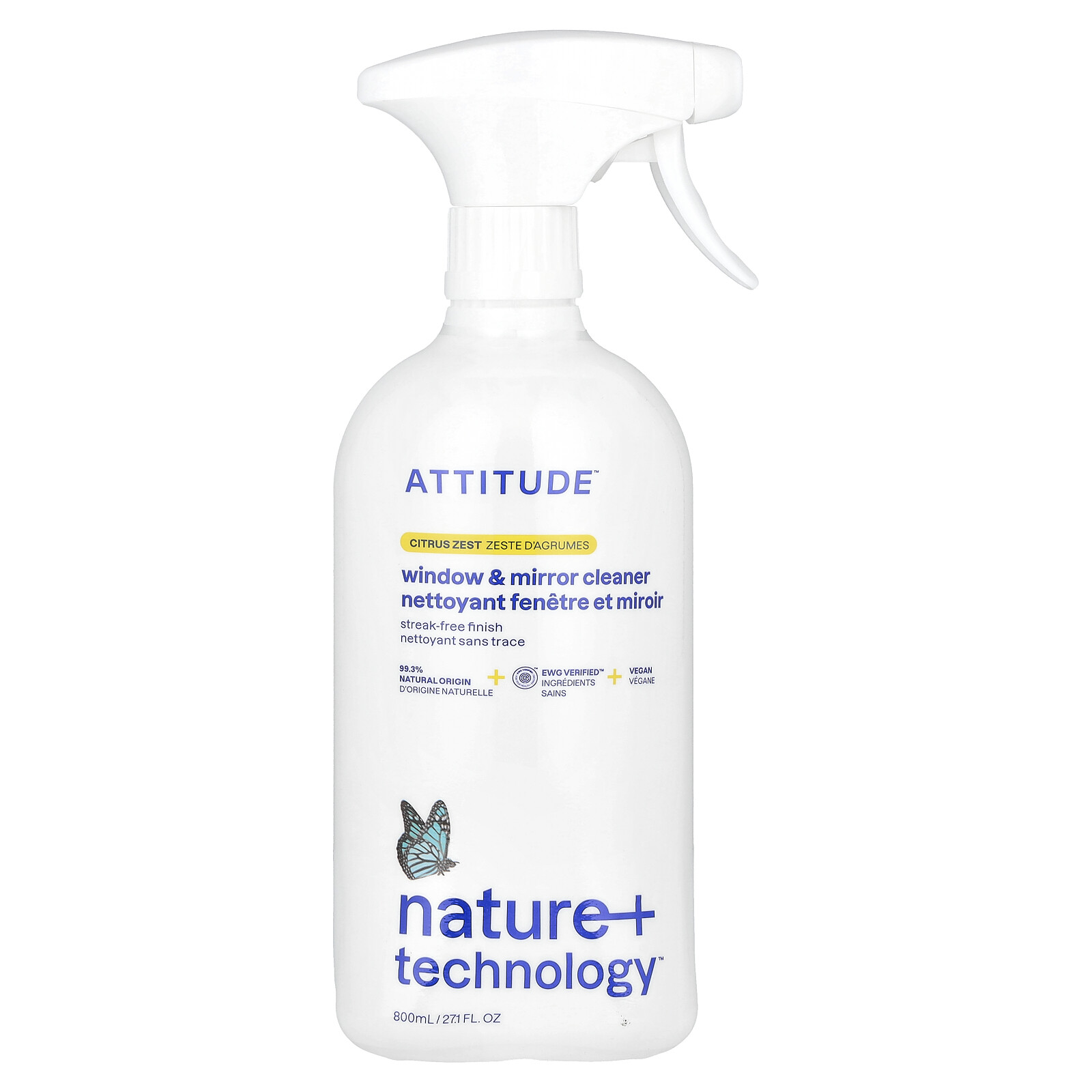 Window & Mirror Cleaner, Citrus Zest, 27.1 fl oz (800 ml)