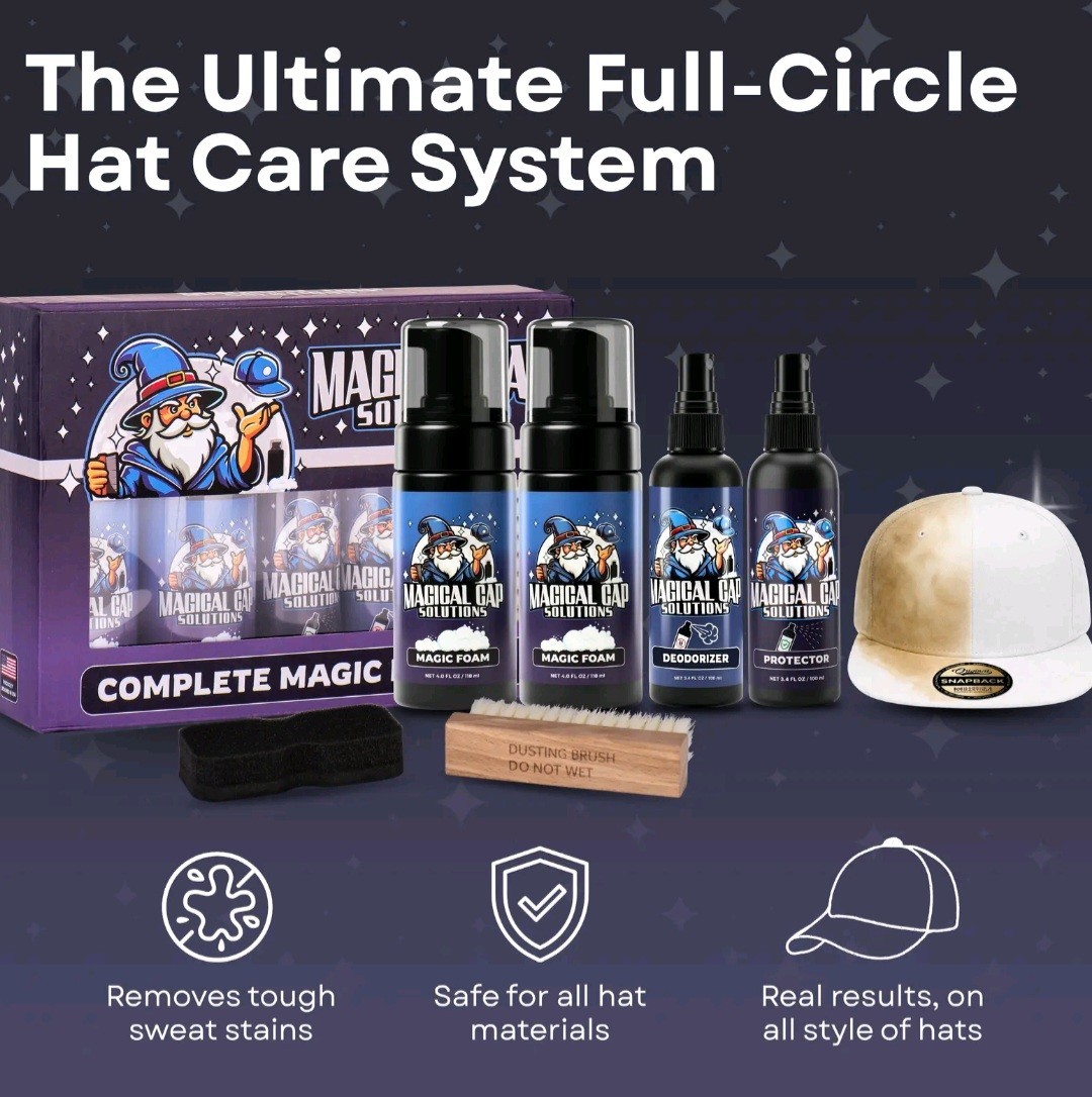 Hat Cleaning Kit Complete Magic Bundle Magic Foam, Deodorizer, Protector, Brush