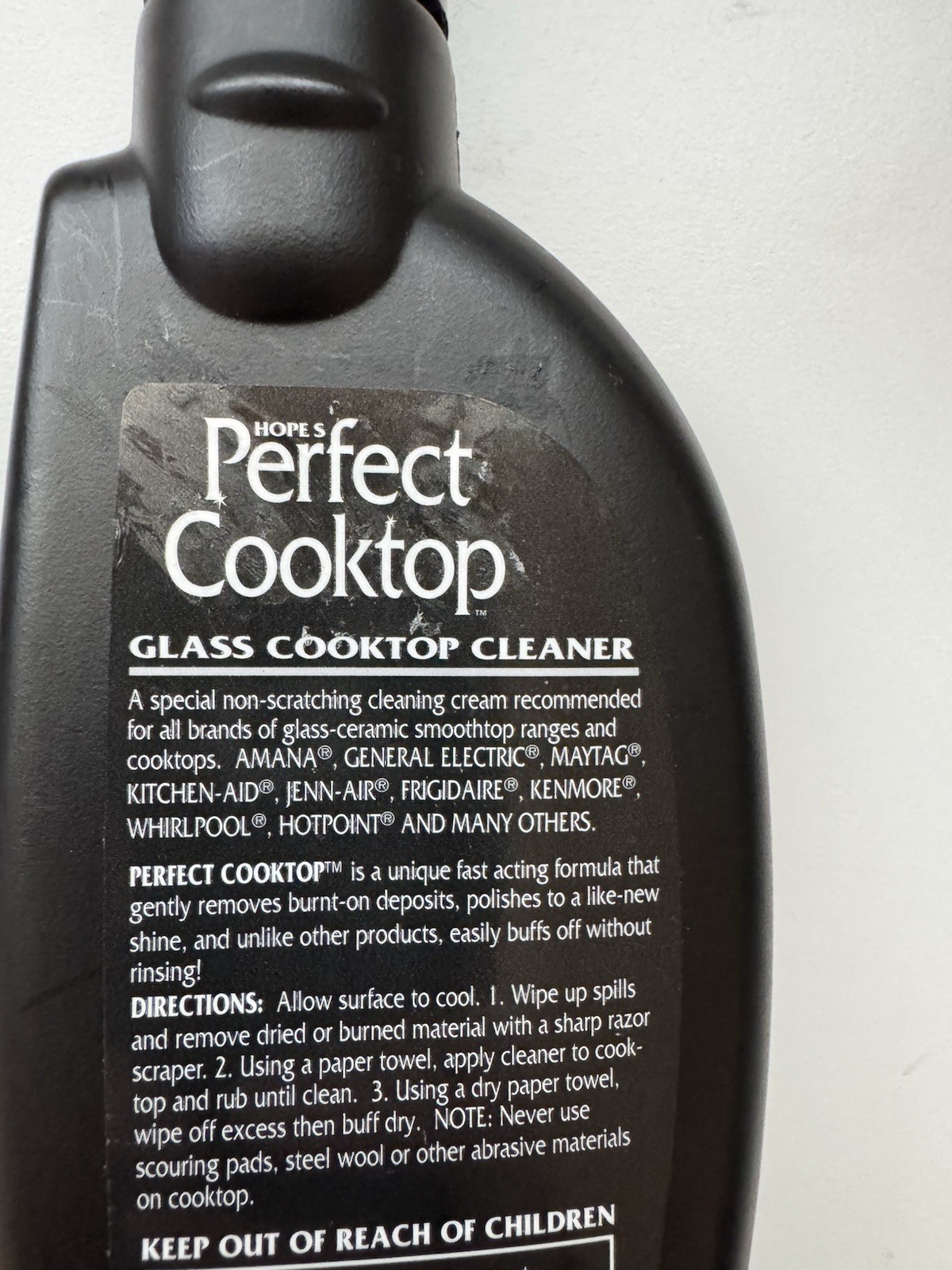 Hope’s Perfect Cooktop Glass Cooktop Cleaner No-Rinse Cleaner 10.6 Ounce