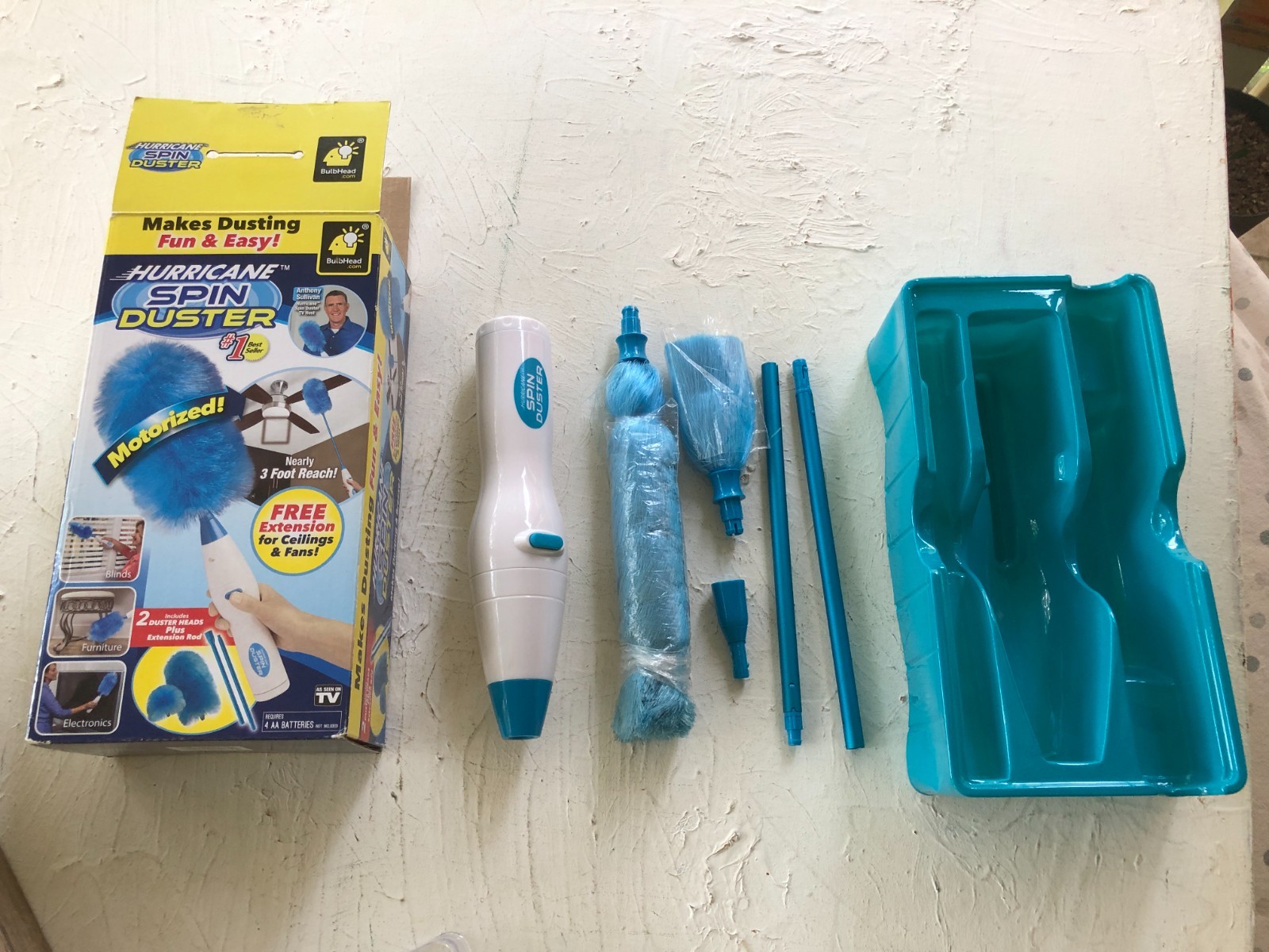 Hurricane Spin Duster Motorized Dust Wand With Extension For Ceiling Fans
