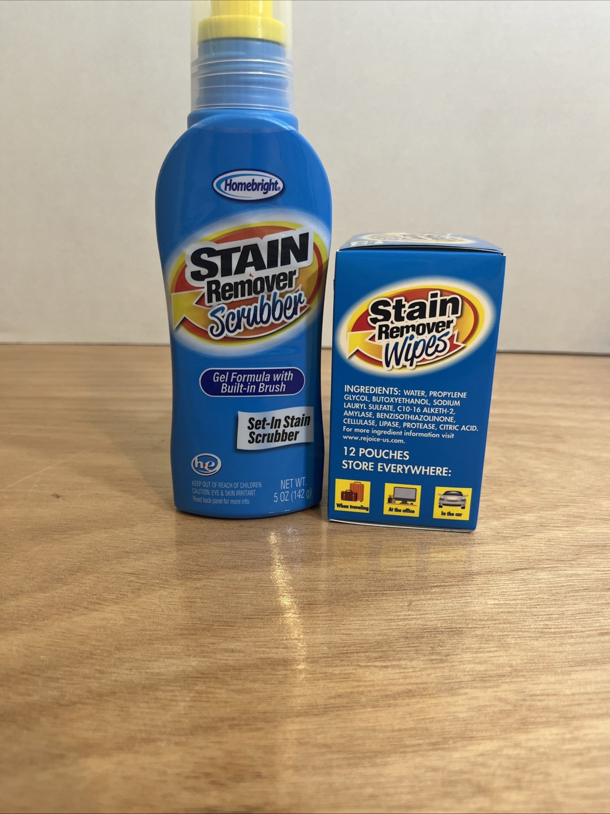 Stain Remover Cloths And Gel Scrub