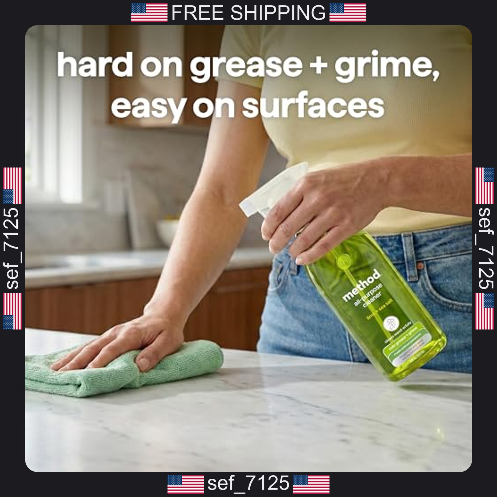 Method All-Purpose Cleaner Spray, Lime + Sea Salt, Perfect for Most Counters,