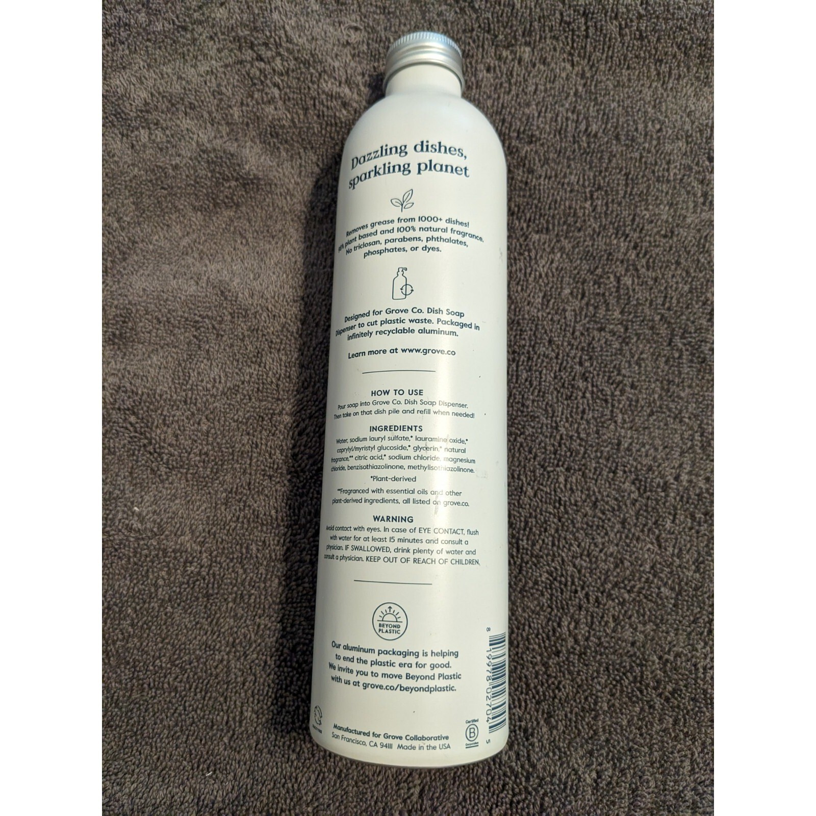 Grove Co. Lavender Thyme Ultimate Dish Soap Refill, 16 fl oz, Sustainable 2 pack