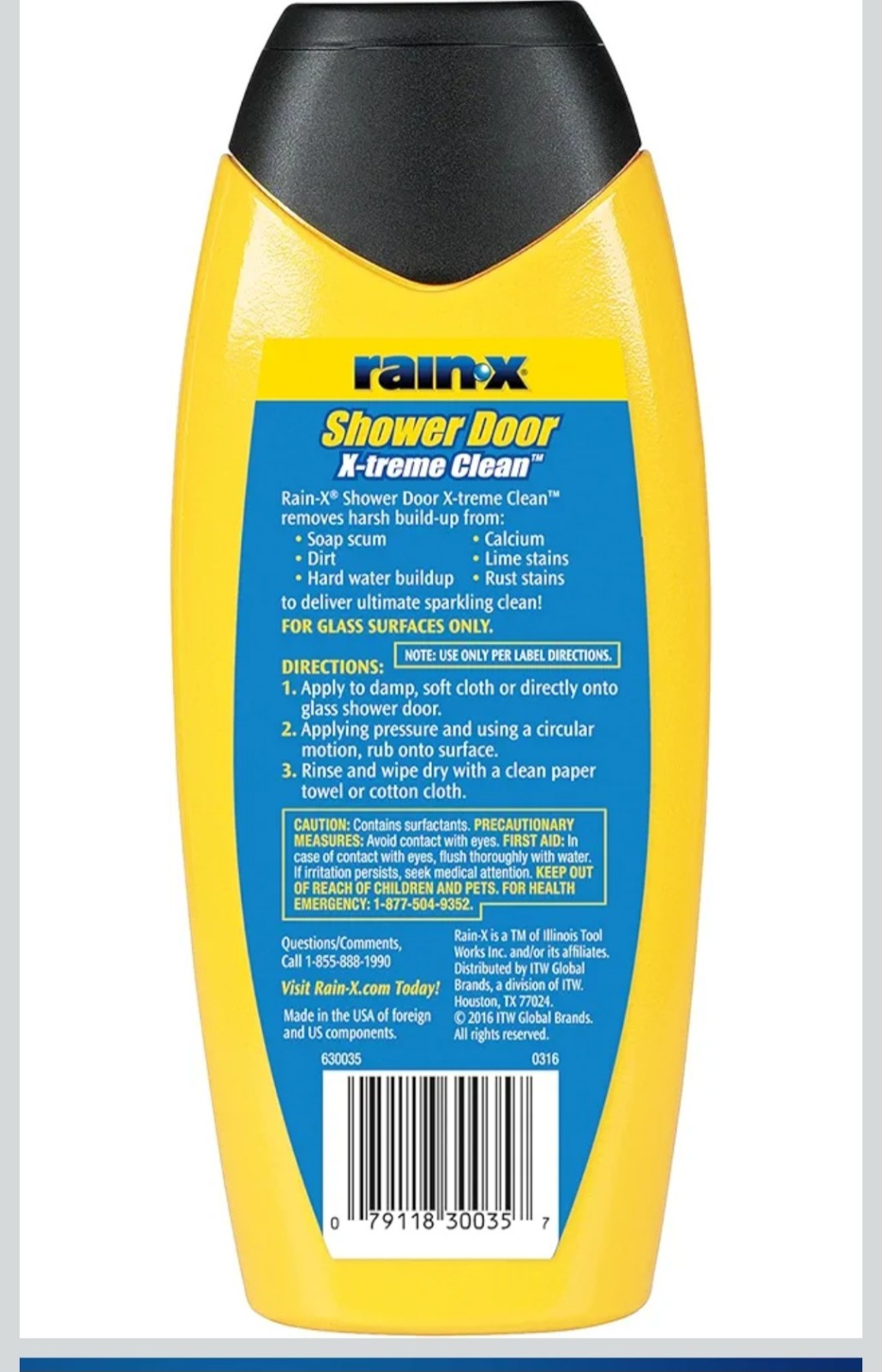 Rain-X X-treme Clean Shower Door Glass Cleaner, Scent Free 12 fl oz