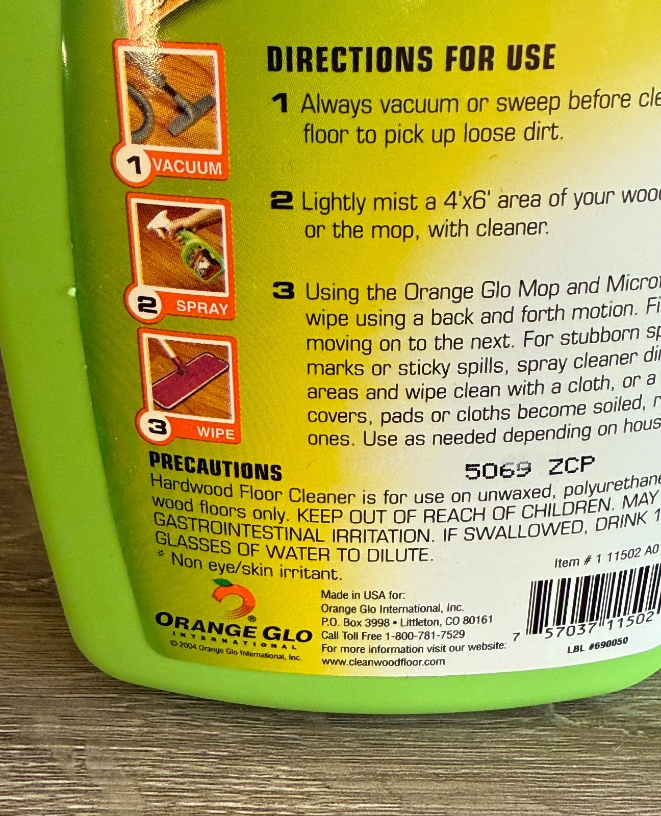 Vtg Orange Glo Hardwood Floor Cleaner Original 2004 Formula Spray 32 fl oz NOS