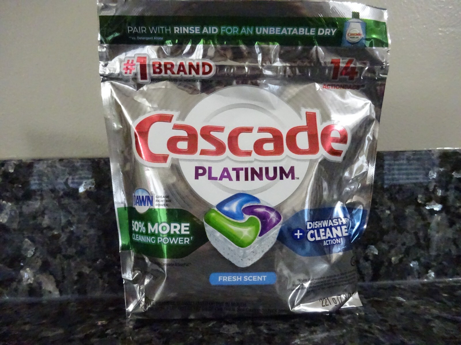 168 Cascade Platinum FRESH Scent Dishwasher Detergent Tabs (12 packs of 14 tabs)