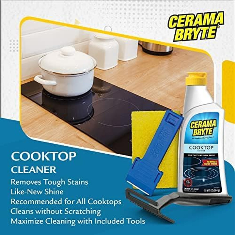Glass Cooktop and Stove Top Cleaner Combo Kit – Includes Cleaning Tool, Razor, S