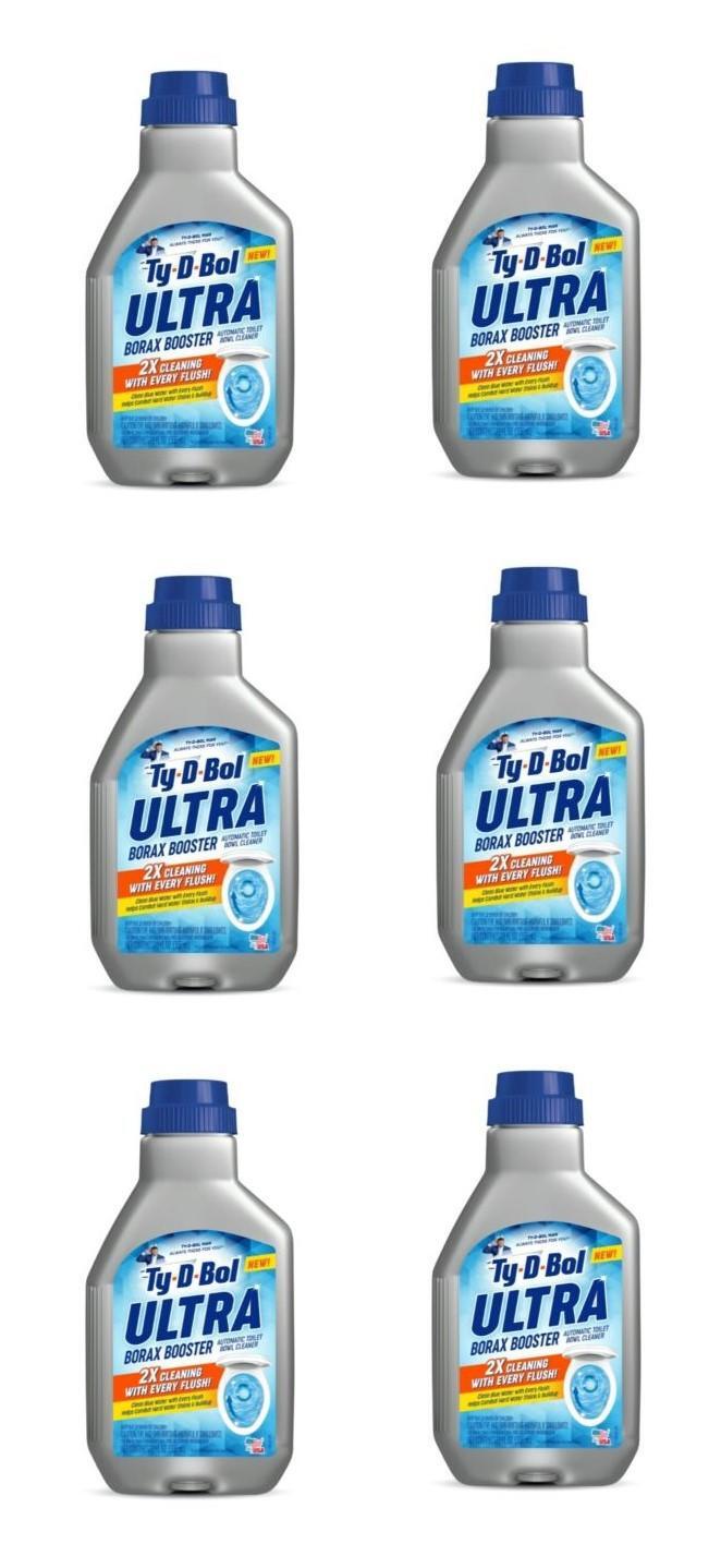 6 pack TY-D-BOL BLUE ULTRA BOOSTER IN TANK LIQUID TOILET BOWL 2X CLEANER