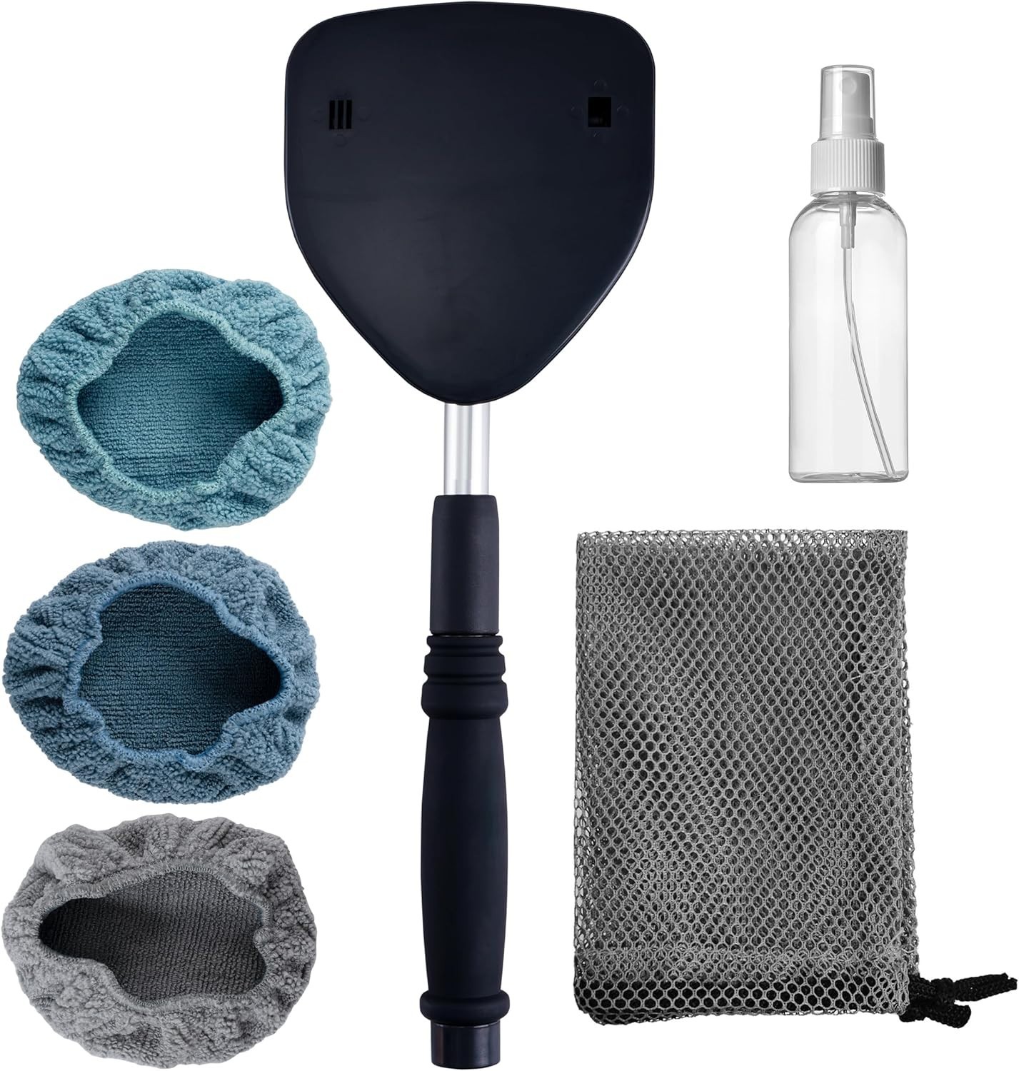 Microfiber Triangle Windshield Tool: Extendable Aluminum Handle & Color Options