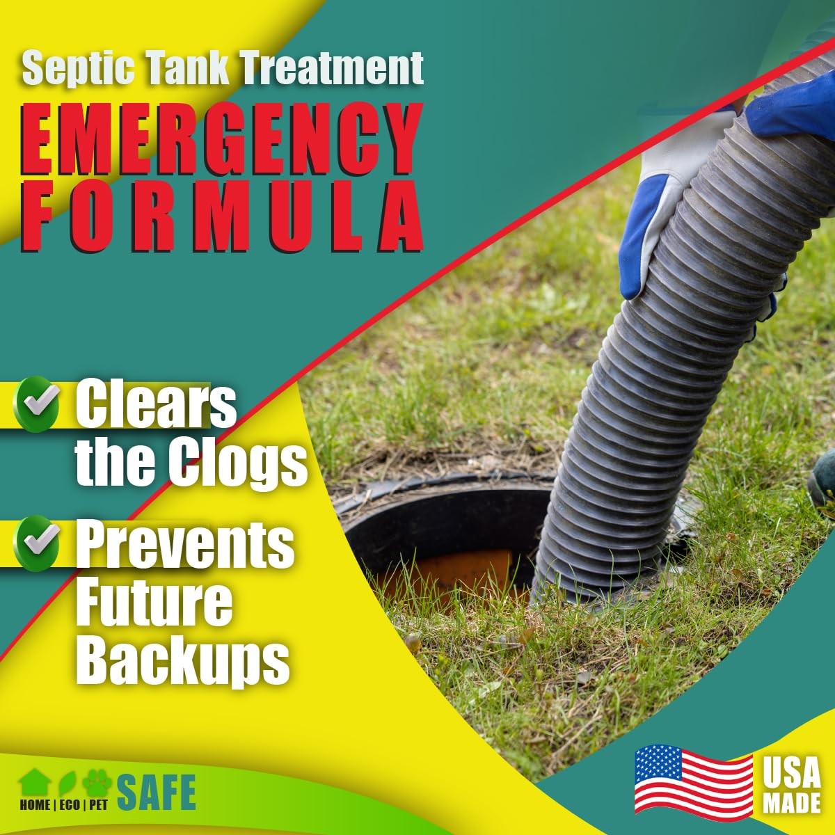 Drain Field Cleaner, Septic Safe Drain Clog Remover, Treatment for Quickly Cl…