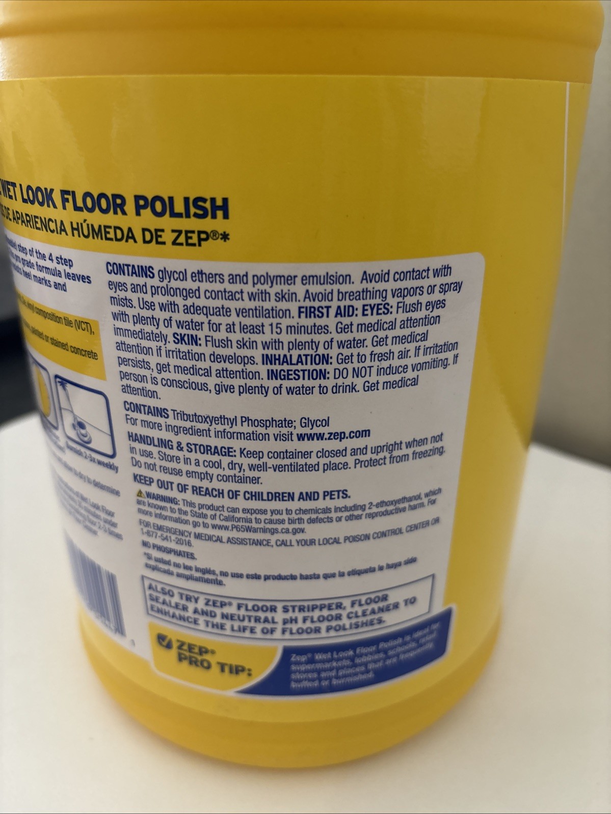 Zep Wet-Look Floor Polish 1 Gallon ZUWLFF128 Long Lasting Shine Durable, New.